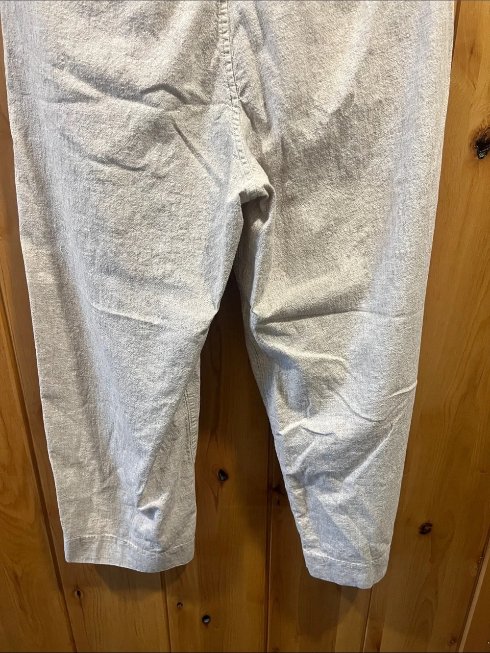 Abercrombie & Fitch Men's Light Beige Baggy Trouser Linen Pants - 32x30